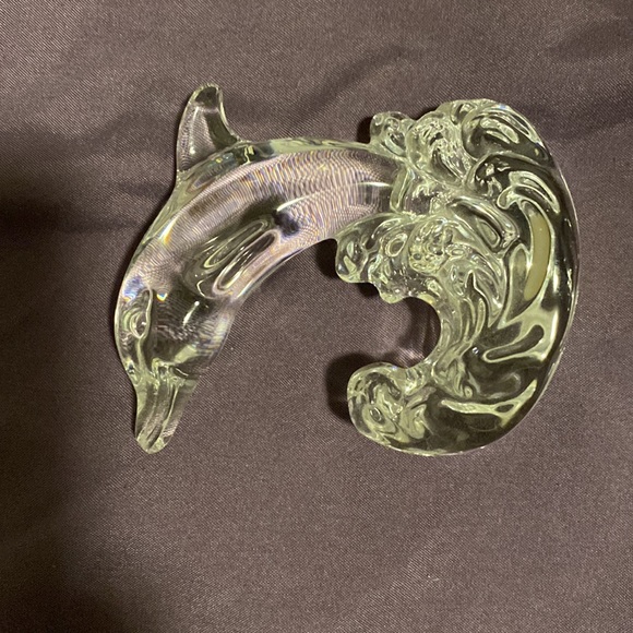 Vintage Princess House Crystal (24%) Dolphin rocking on waves - Picture 3 of 4